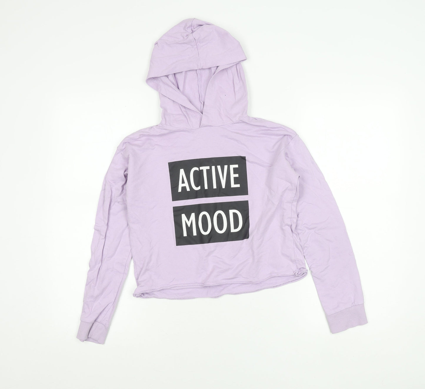 Destination Girls Purple Pullover Hoodie Size 146 Logo Print Casual
