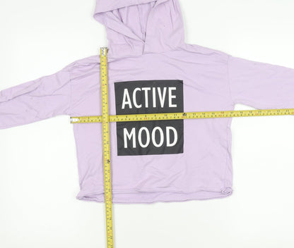 Destination Girls Purple Pullover Hoodie Size 146 Logo Print Casual