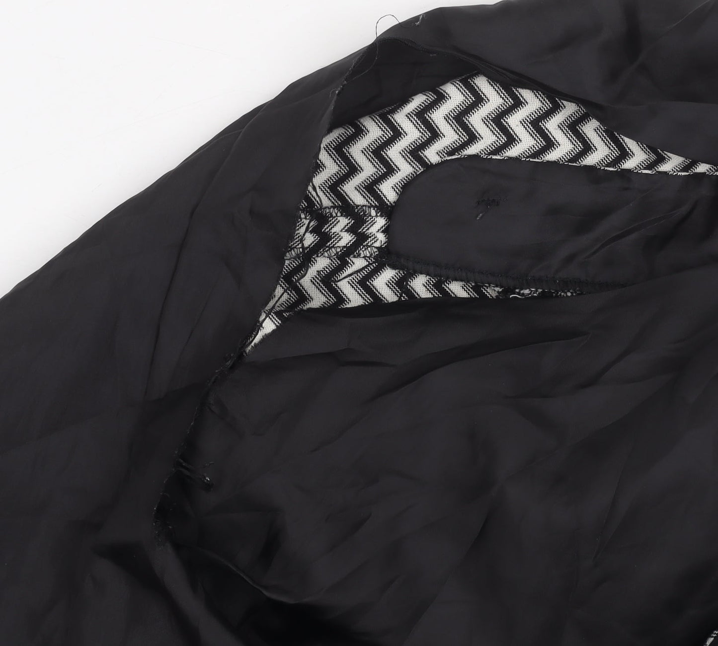 Marks and Spencer Womens Black Size 8 Pencil Skirt Geometric Tweed