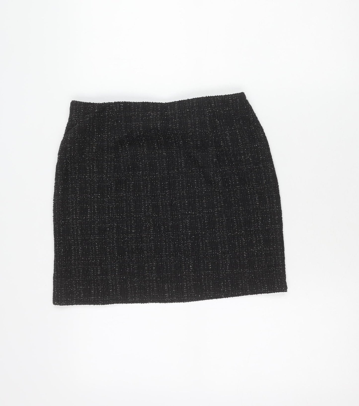 New Look Women’s Black Glitter Stretch Pencil Skirt Size 10