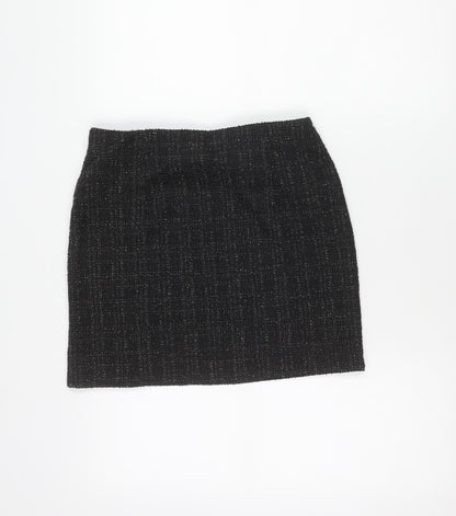 New Look Women’s Black Glitter Stretch Pencil Skirt Size 10