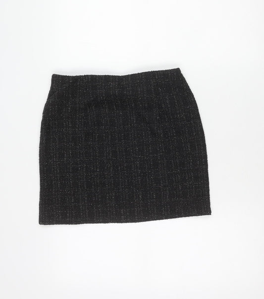 New Look Women’s Black Glitter Stretch Pencil Skirt Size 10