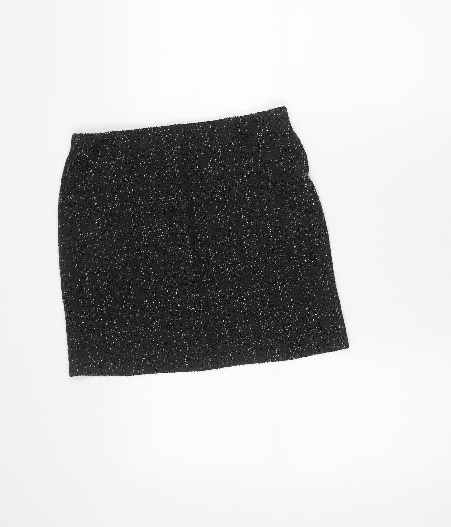 New Look Women’s Black Glitter Stretch Pencil Skirt Size 10