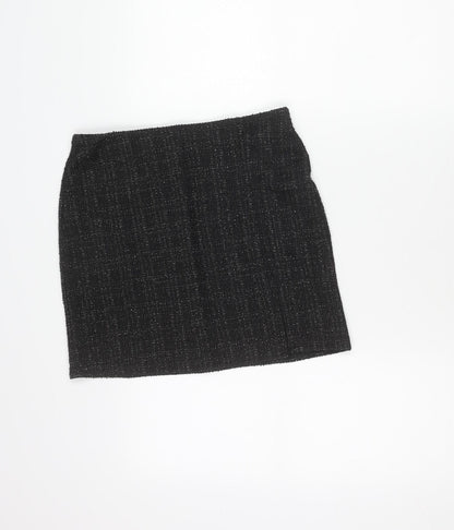 New Look Women’s Black Glitter Stretch Pencil Skirt Size 10