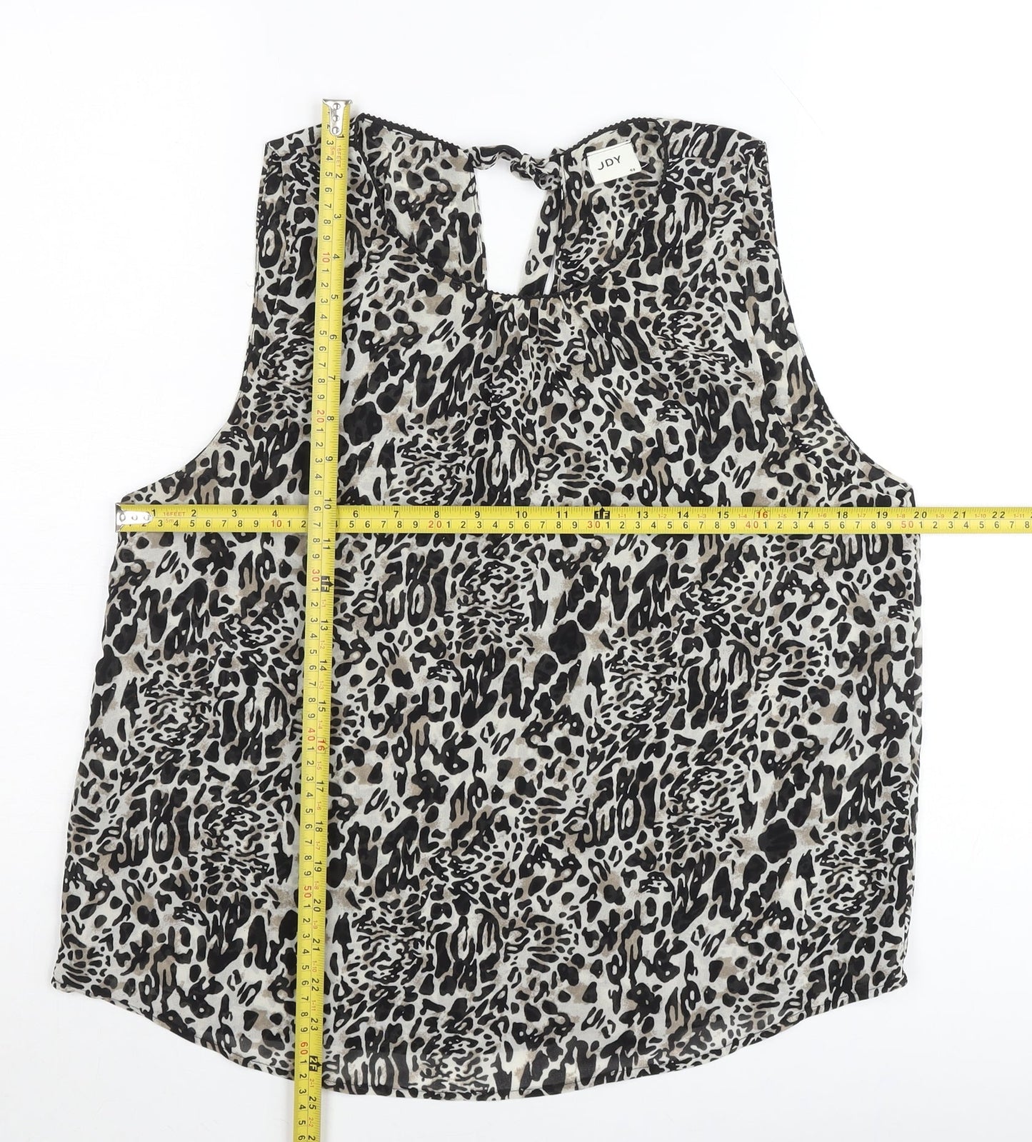 JDY Womens Blouse Top Multicoloured Animal Print Size 12 Sleeveless