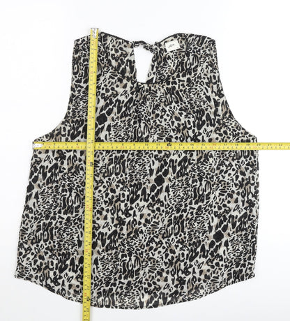 JDY Womens Blouse Top Multicoloured Animal Print Size 12 Sleeveless