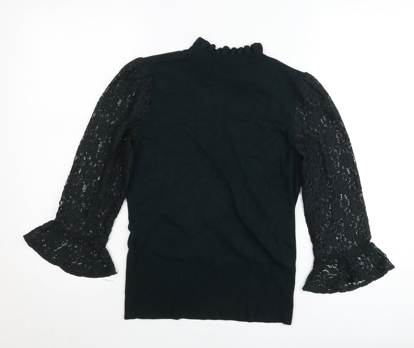 Oasis Women’s Black Lace Sleeve Tunic Blouse Size S
