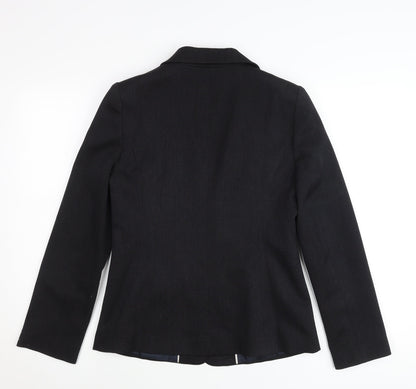 Papaya Women Black Size 10 Tailored Polyester Suit Jacket Blazer