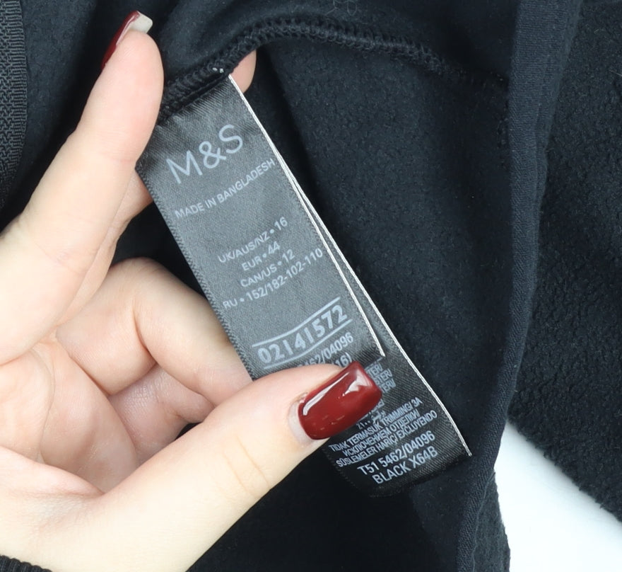 Marks and Spencer Men’s Black XL Fleece Full Zip Jumper Outdoor