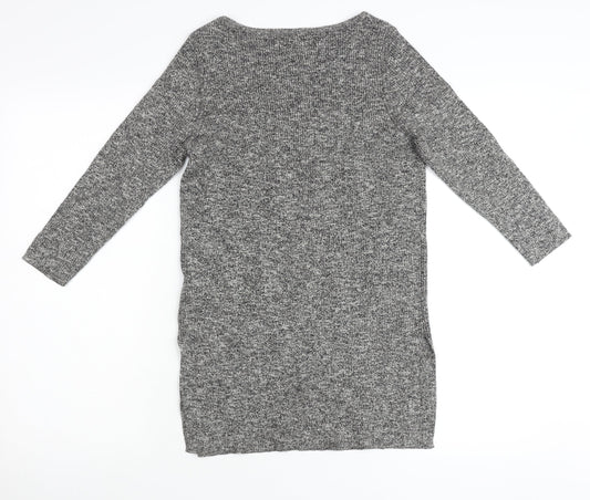 Womens UK Size 6 New Look Grey Tunic Jumper