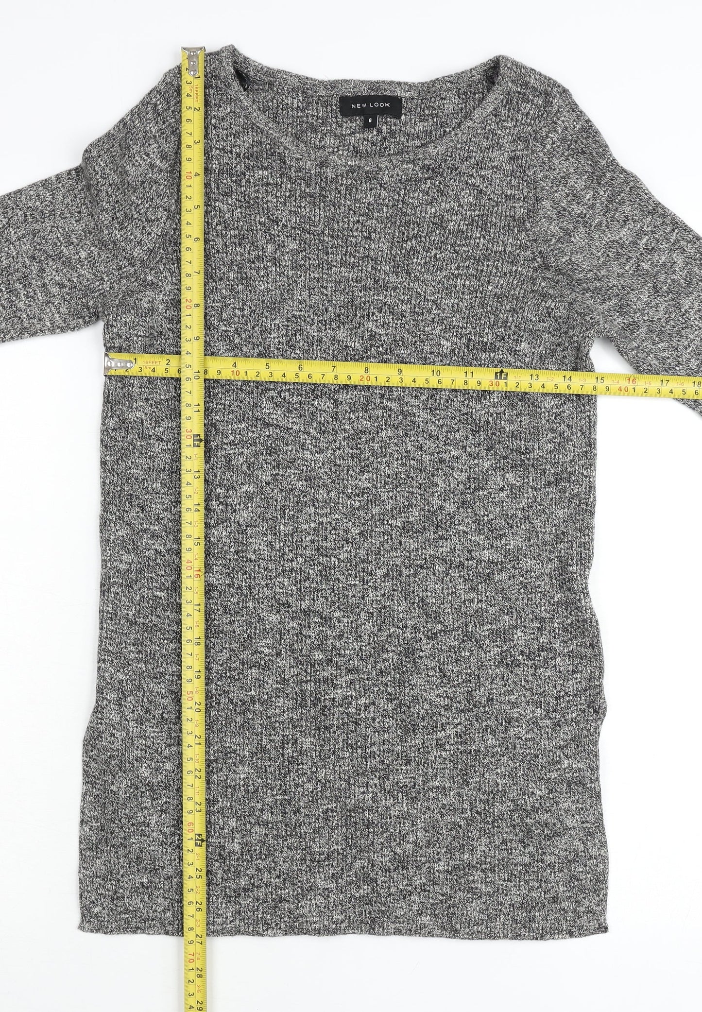Womens UK Size 6 New Look Grey Tunic Jumper