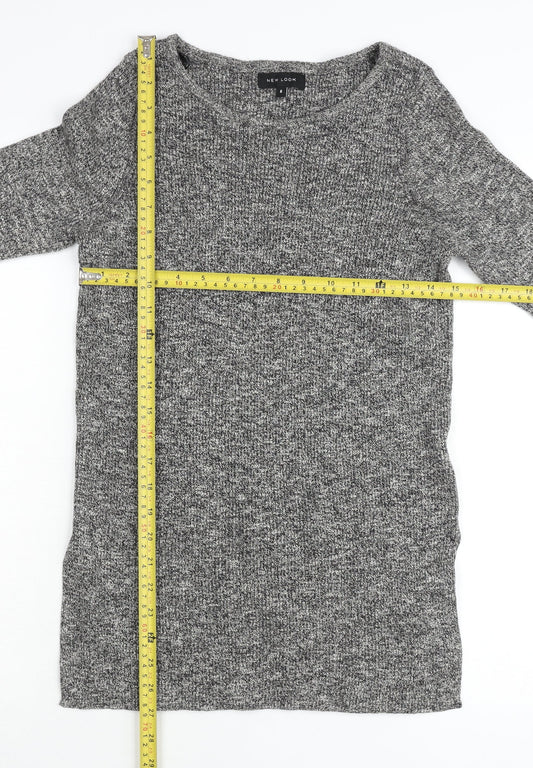 Womens UK Size 6 New Look Grey Tunic Jumper