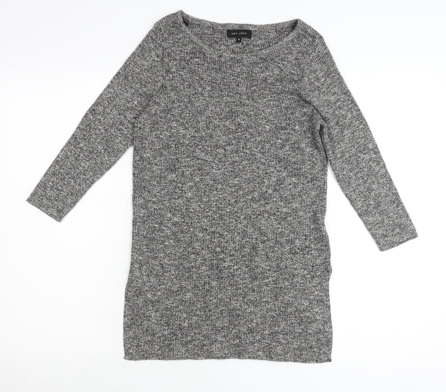 Womens UK Size 6 New Look Grey Tunic Jumper