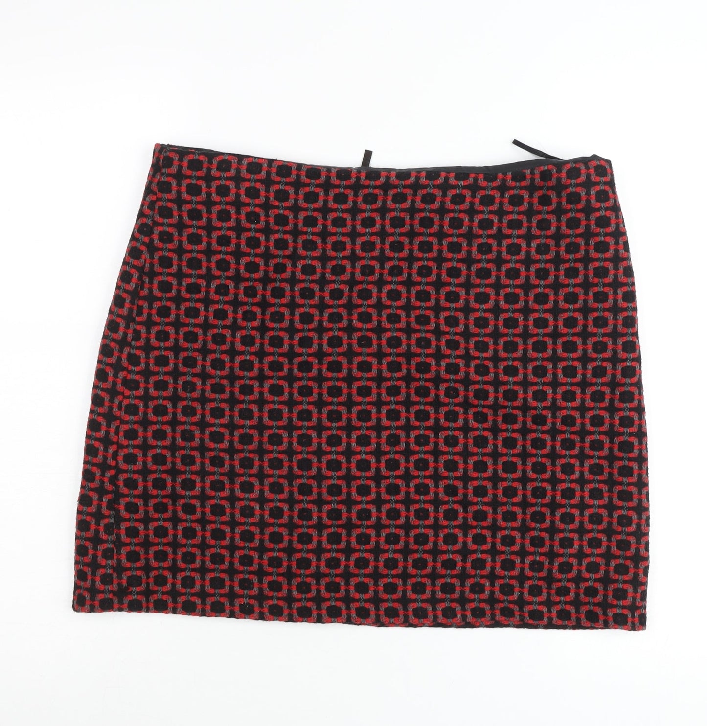 Marks and Spencer Women’s Red Black Geometric Pencil Skirt Size 14