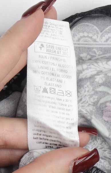 Dorothy Perkins Women’s Black Floral Fit & Flare Dress UK 12 Knee Length