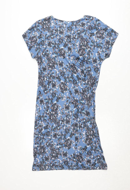 Jigsaw Women’s Blue Floral Shift Dress Size S Short Sleeve