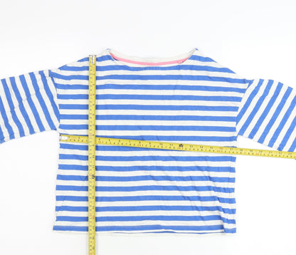 Boden Teens Blue Striped 3/4 Sleeve Cotton T-Shirt Size 12
