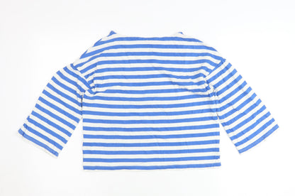 Boden Teens Blue Striped 3/4 Sleeve Cotton T-Shirt Size 12