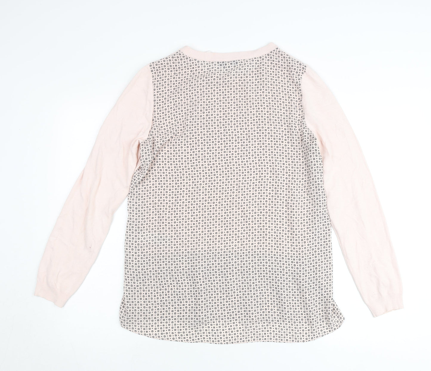 Next Women’s Pink Geometric Back Jumper Size 10 Pullover Top