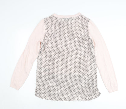 Next Women’s Pink Geometric Back Jumper Size 10 Pullover Top