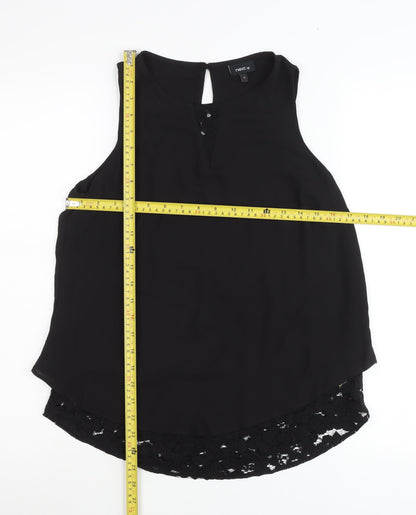 Next Women’s Black Sleeveless Lace Hem Blouse Size 6 Polyester