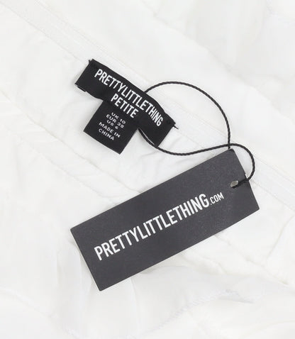 PrettyLittleThing Petite Women’s White Mini Ruffle Skirt Size 10