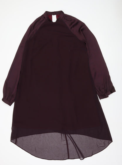 Coast Women’s Purple Shift Hi-Low Chiffon Dress UK 12