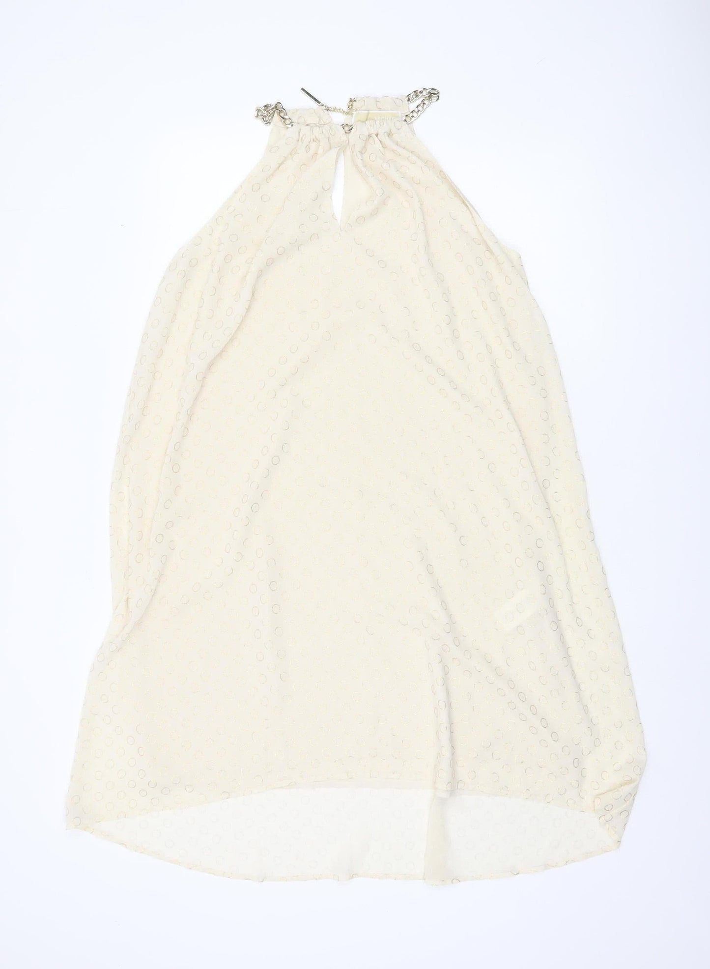 Michael Kors Women’s Ivory Chain Halter Shift Dress S