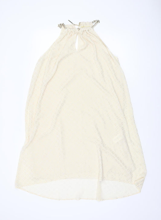 Michael Kors Women’s Ivory Chain Halter Shift Dress S