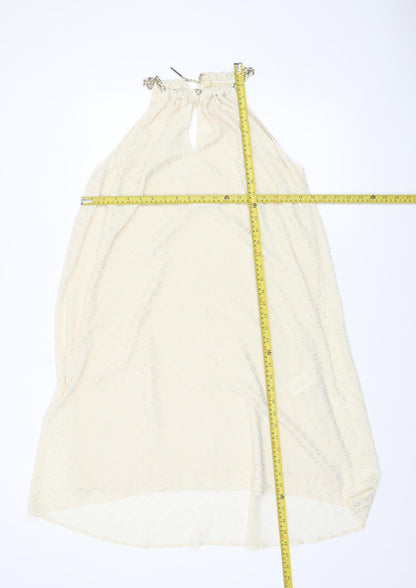 Michael Kors Women’s Ivory Chain Halter Shift Dress S
