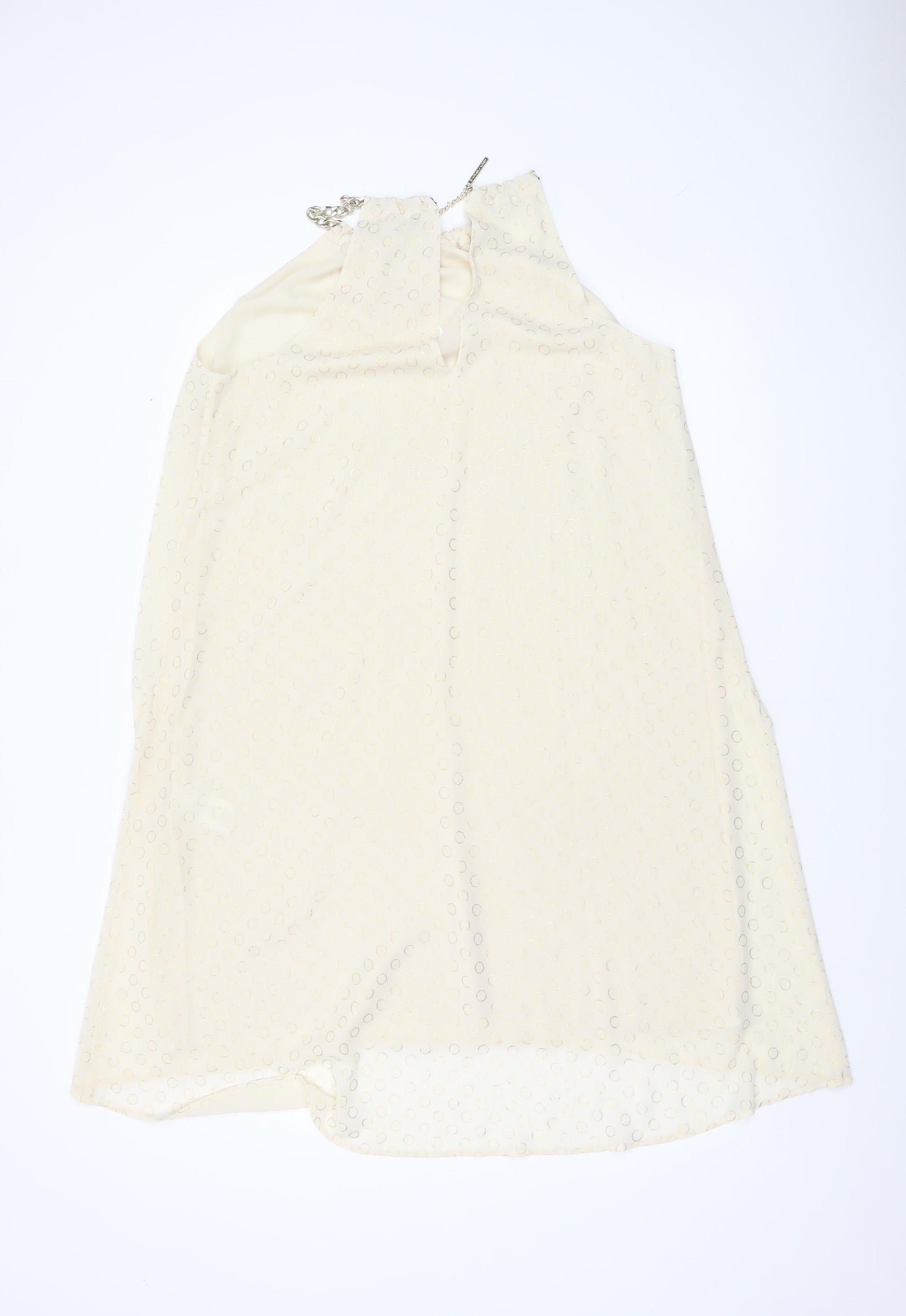 Michael Kors Women’s Ivory Chain Halter Shift Dress S