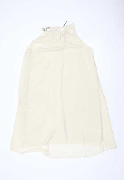 Michael Kors Women’s Ivory Chain Halter Shift Dress S