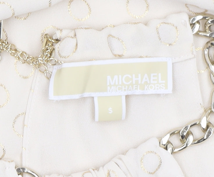 Michael Kors Women’s Ivory Chain Halter Shift Dress S