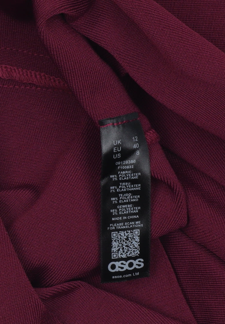 ASOS Women’s Red One Shoulder Bodycon Dress Size 12 Party Cocktail