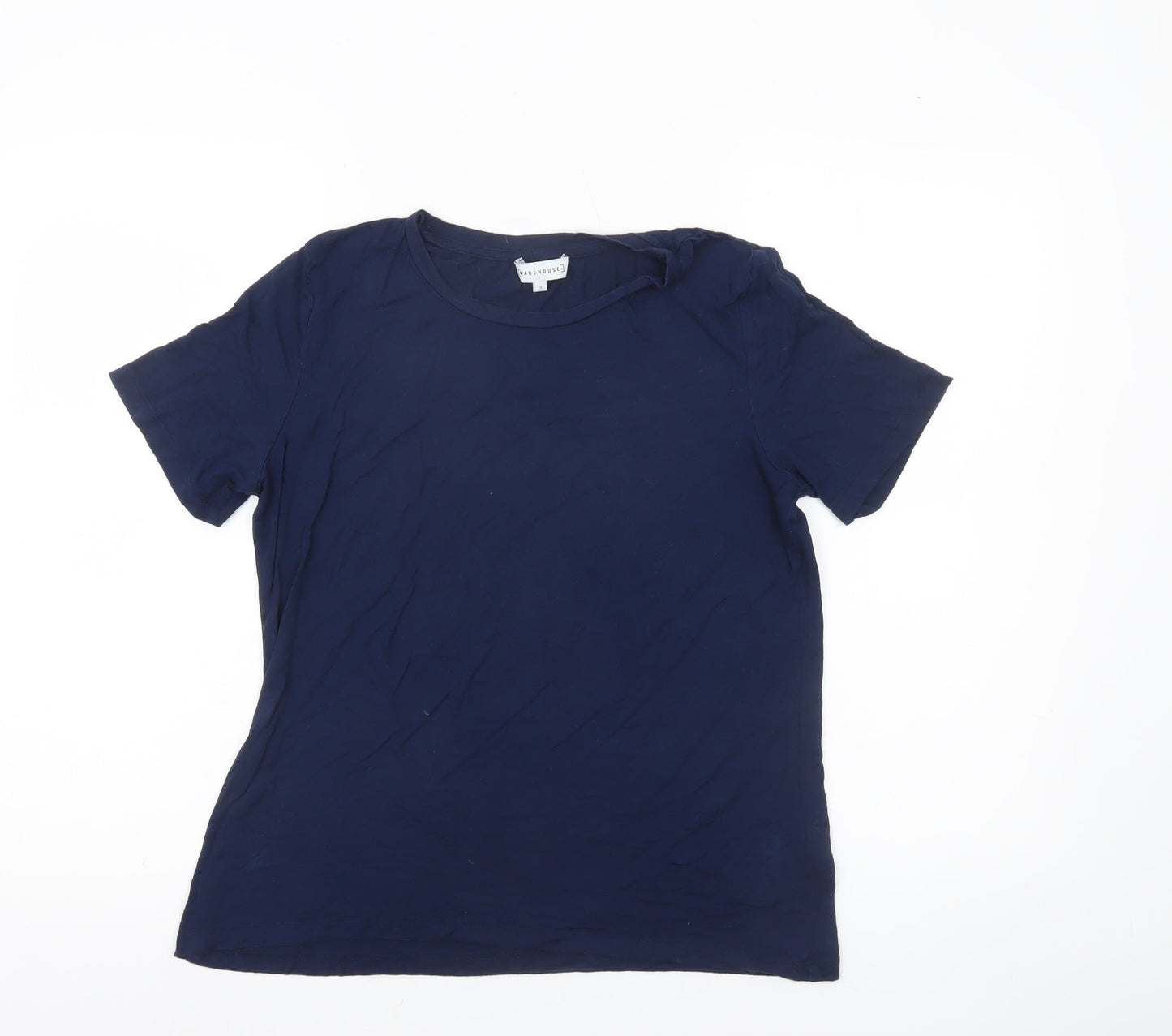 Warehouse Womens Blue Size 12 Basic Jersey Short Sleeve T-Shirt