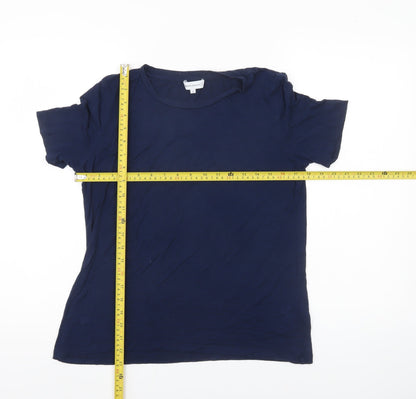 Warehouse Womens Blue Size 12 Basic Jersey Short Sleeve T-Shirt