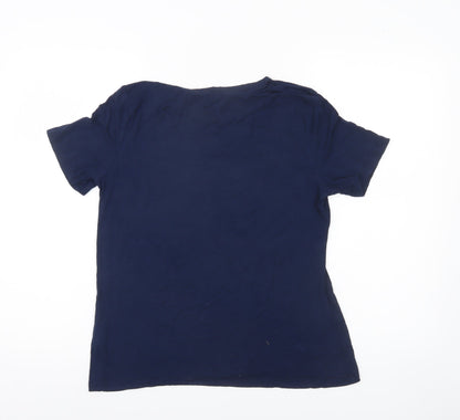Warehouse Womens Blue Size 12 Basic Jersey Short Sleeve T-Shirt