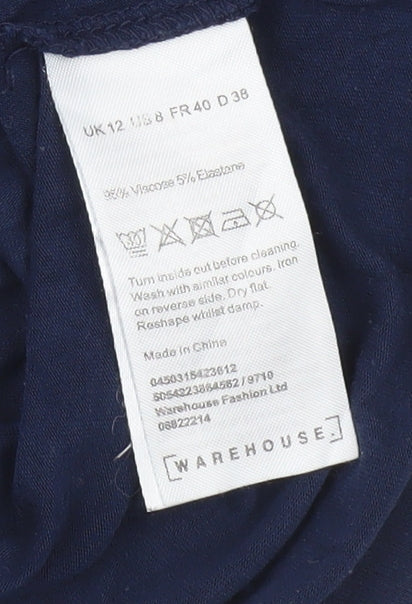 Warehouse Womens Blue Size 12 Basic Jersey Short Sleeve T-Shirt