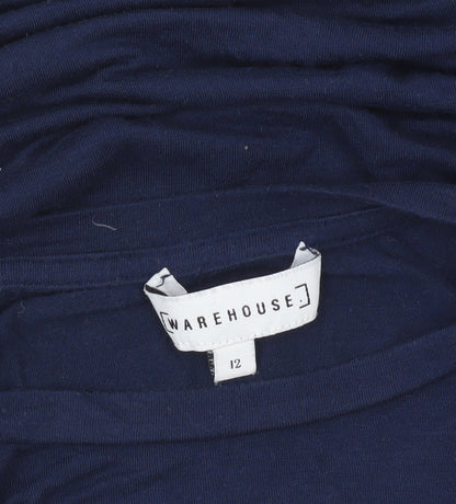 Warehouse Womens Blue Size 12 Basic Jersey Short Sleeve T-Shirt