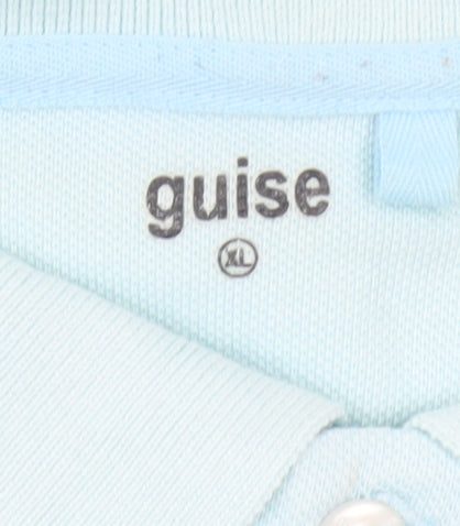 Guise Men's Blue XL Cotton Polo Shirt Short Sleeve Casual