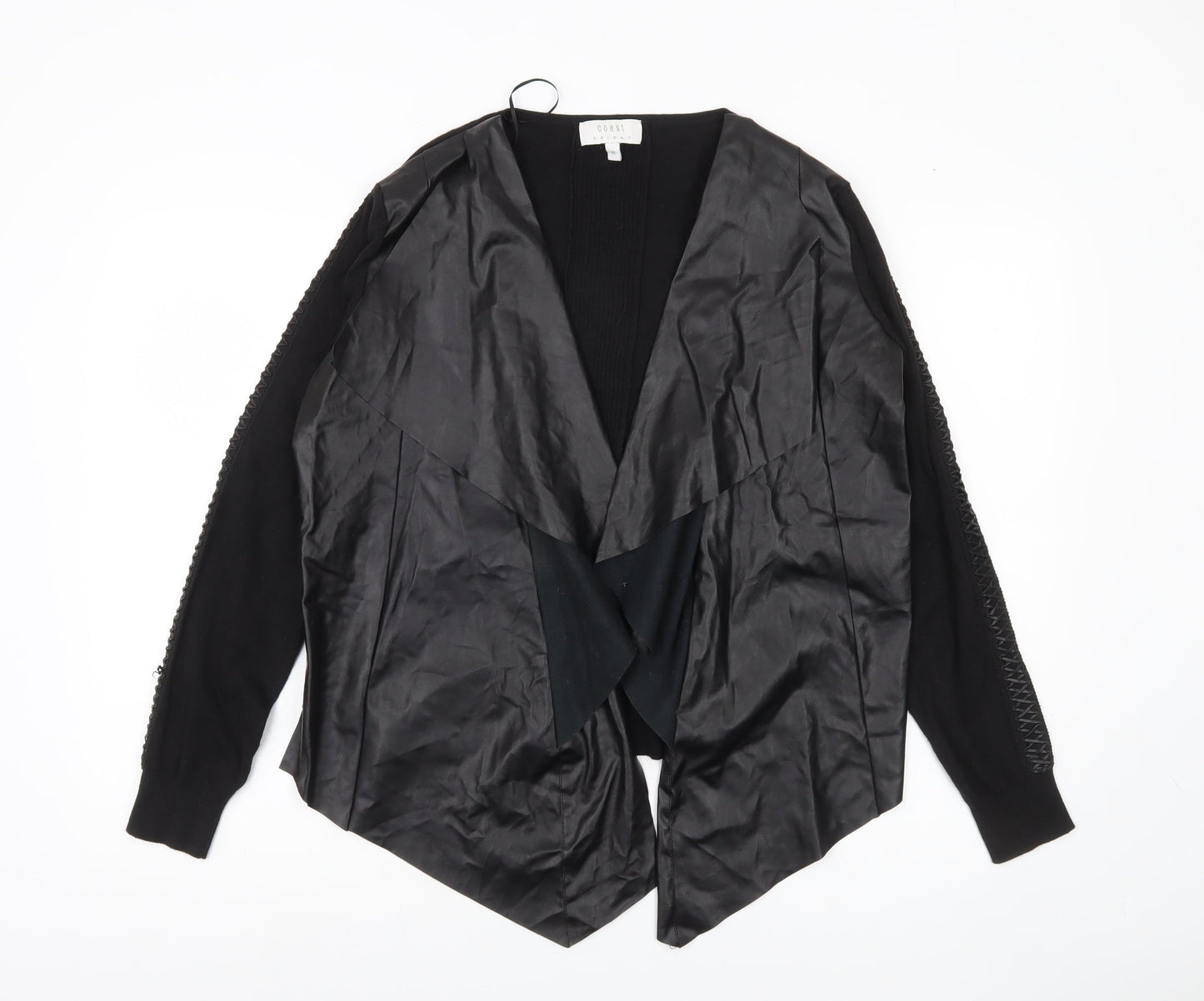 Coast Women’s Black Mid-Length Open Jacket Size M Regular