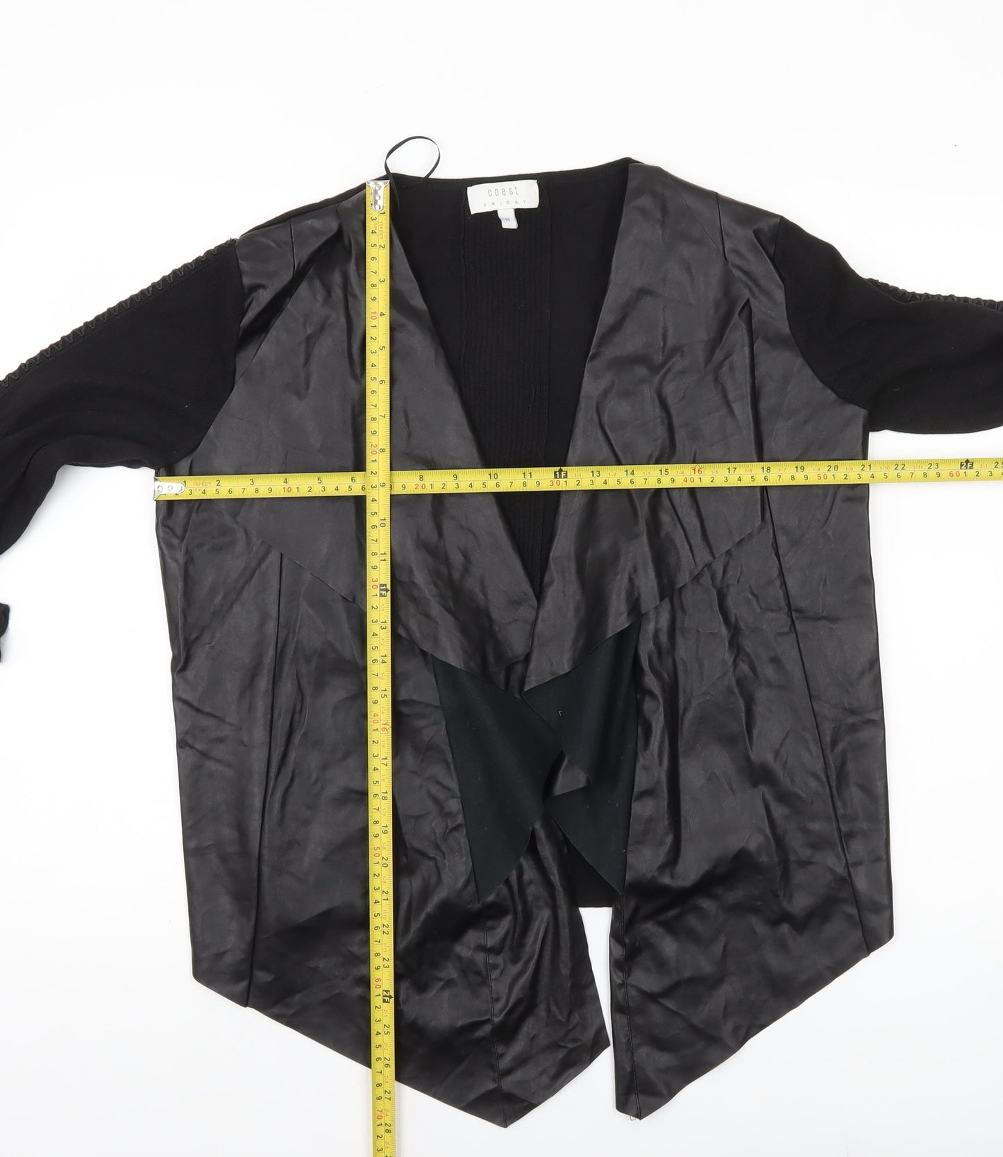 Coast Women’s Black Mid-Length Open Jacket Size M Regular