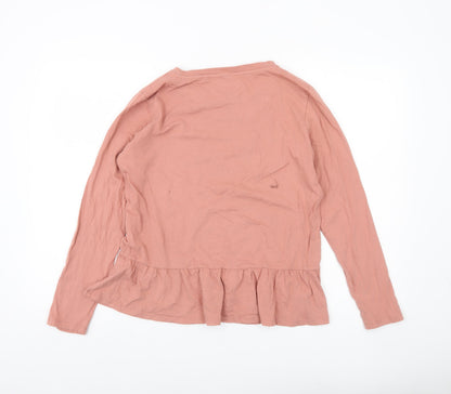 Next Women Pink Cotton Long Sleeve Nightshirt UK 12