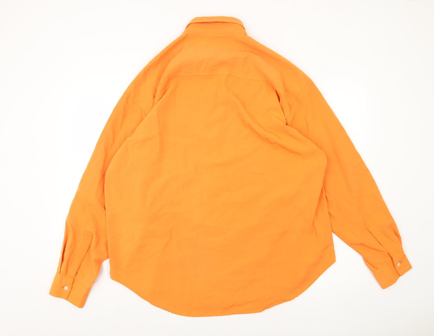 Rhodes England Men's Orange XL Button-Down Cotton Shirt