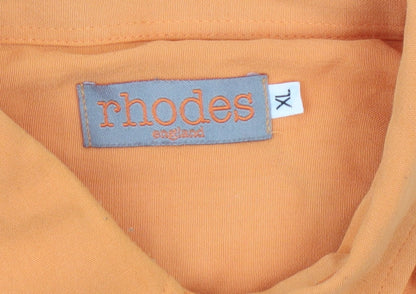 Rhodes England Men's Orange XL Button-Down Cotton Shirt