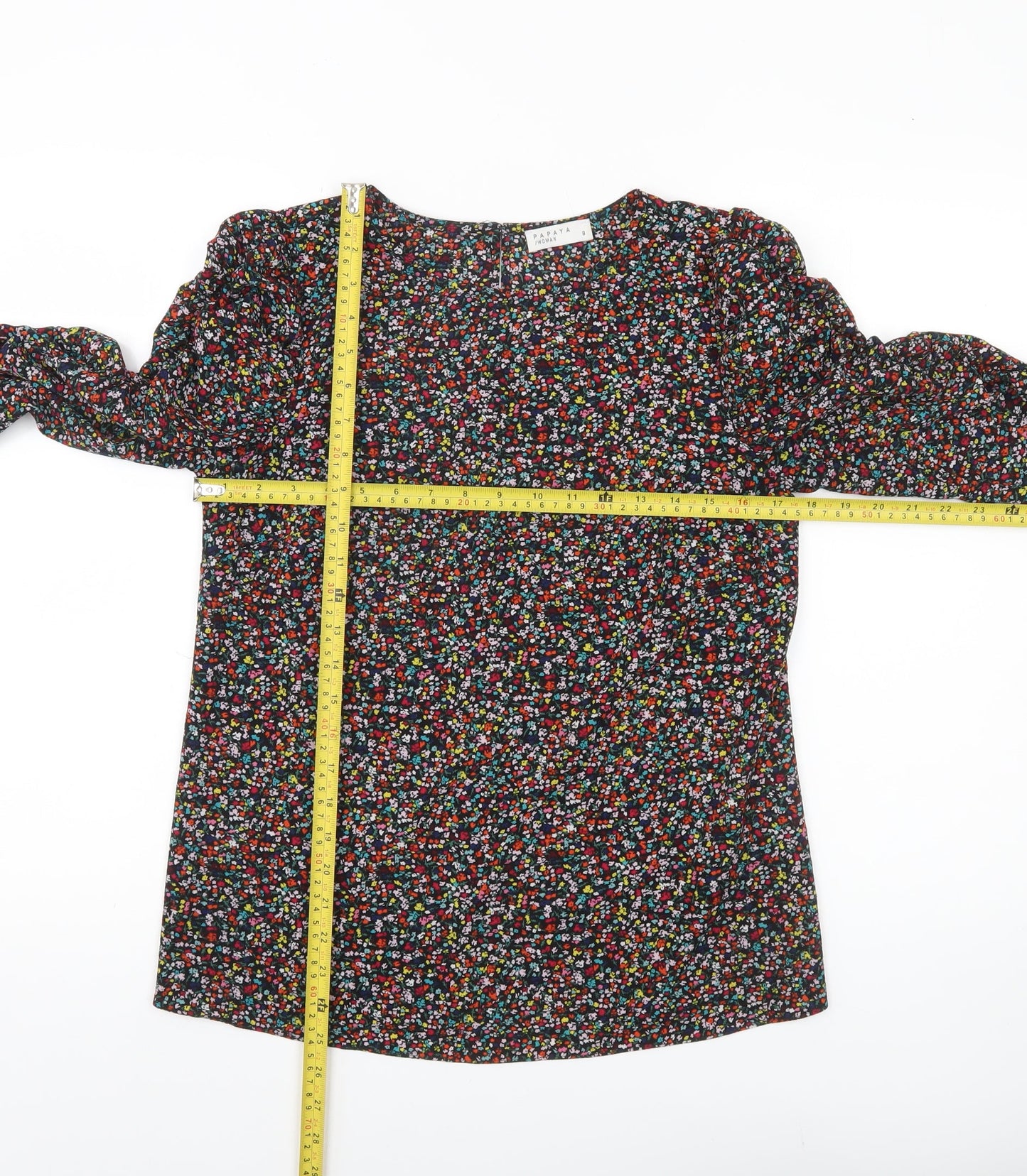 Papaya Women’s Multicoloured Floral Blouse Size 8 Long Sleeve Tunic
