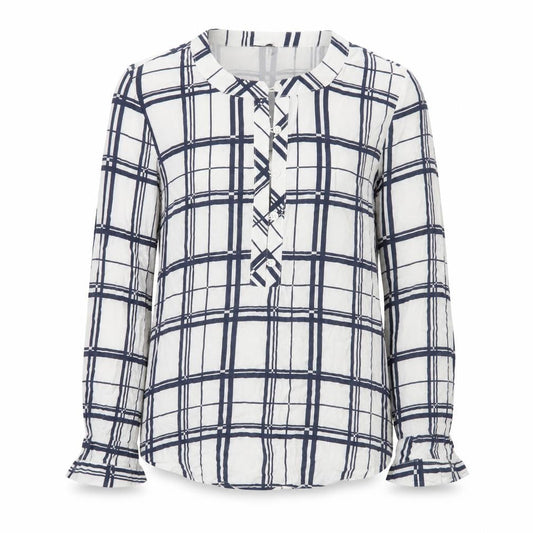 Atmosphere Women’s White Check Blouse UK 6 Long Sleeve Viscose