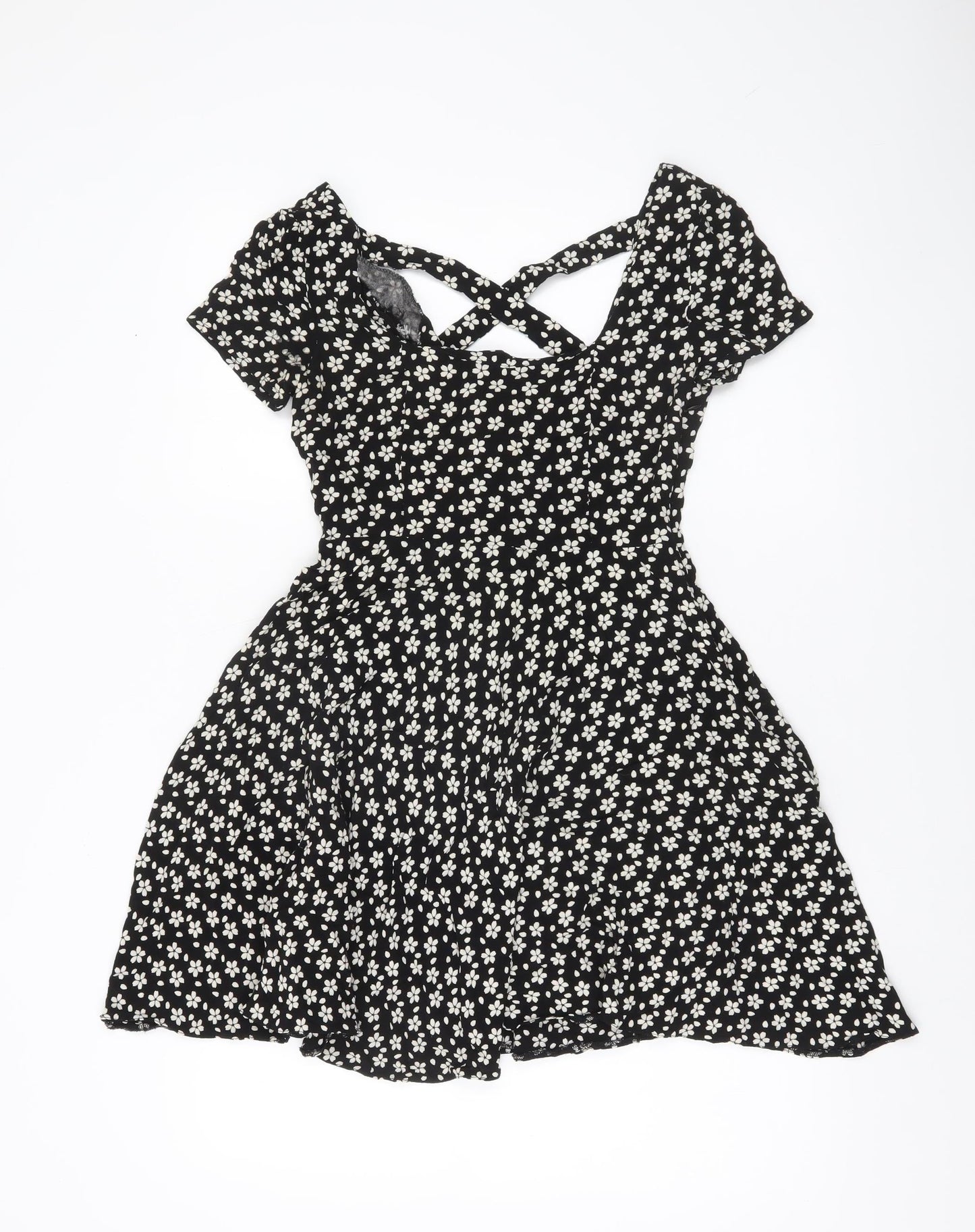 Cooperative Women’s Black Floral Skater Mini Dress XS