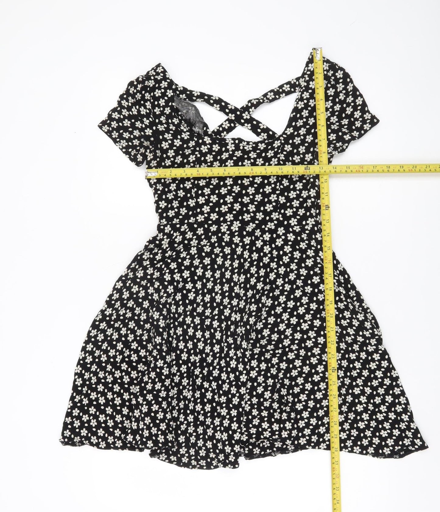 Cooperative Women’s Black Floral Skater Mini Dress XS