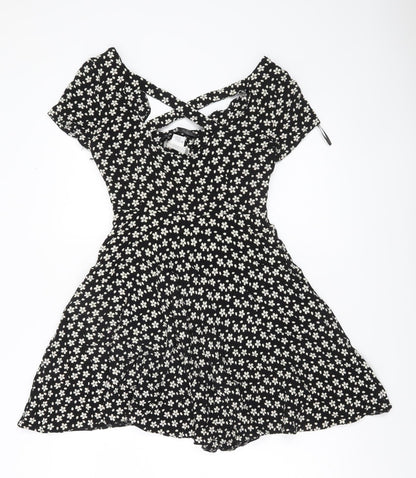 Cooperative Women’s Black Floral Skater Mini Dress XS